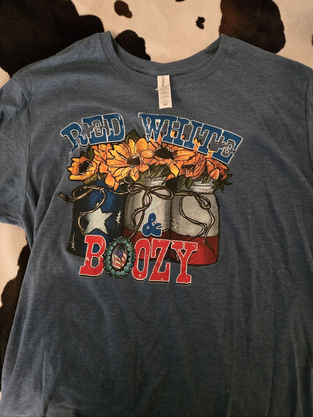 Red White & Boozy Graphic Tee - Blue